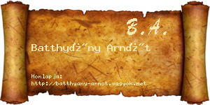 Batthyány Arnót névjegykártya